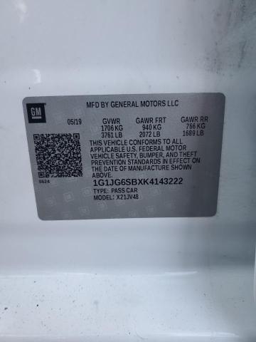 2019 CHEVROLET SONIC 1G1JG6SBXK4143222