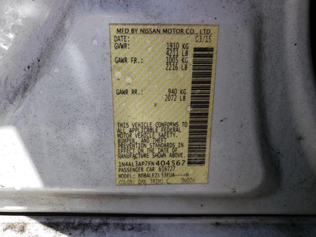 2015 Nissan Altima 2.5 VIN: 1N4AL3AP7FN404567 Lot: 43428744