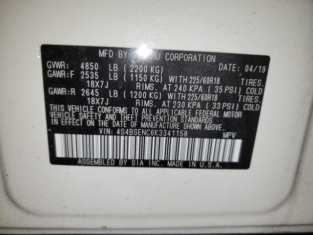 2019 SUBARU OUTBACK 3. - 4S4BSENC6K3341158