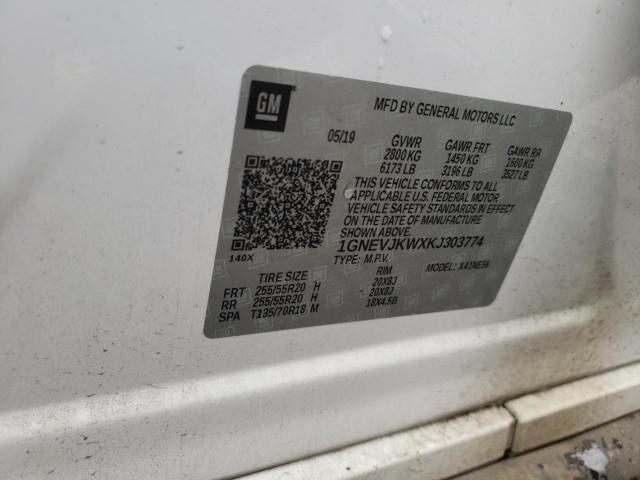 2019 CHEVROLET TRAVERSE HIGH COUNTRY 1GNEVJKWXKJ303774