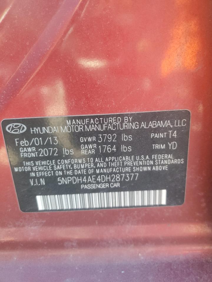 5NPDH4AE4DH287377 2013 Hyundai Elantra Gls