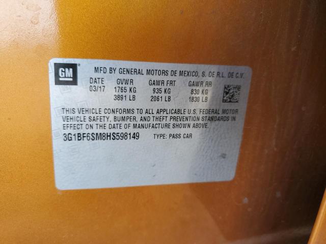 2017 CHEVROLET CRUZE PREM - 3G1BF6SM8HS598149