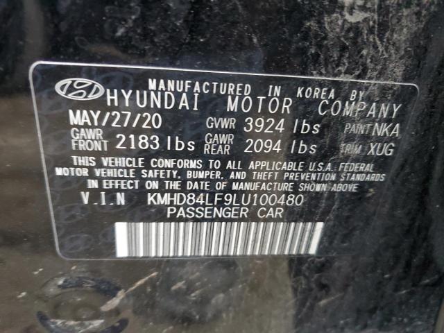 2020 Hyundai Elantra Sel VIN: KMHD84LF9LU100480 Lot: 40806154