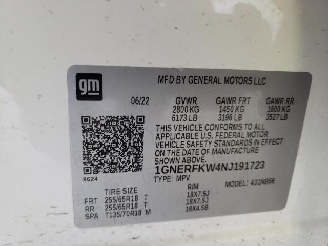 2022 CHEVROLET TRAVERSE L 1GNERFKW4NJ191723
