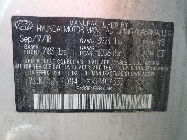 2019 HYUNDAI ELANTRA SE - 5NPD84LFXKH407332