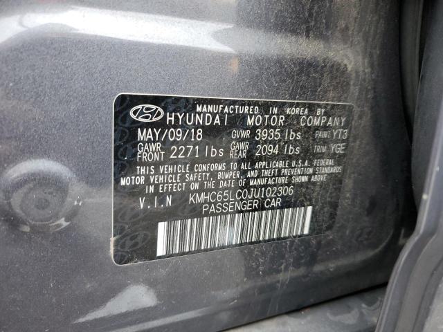2018 HYUNDAI IONIQ BLUE - KMHC65LC0JU102306