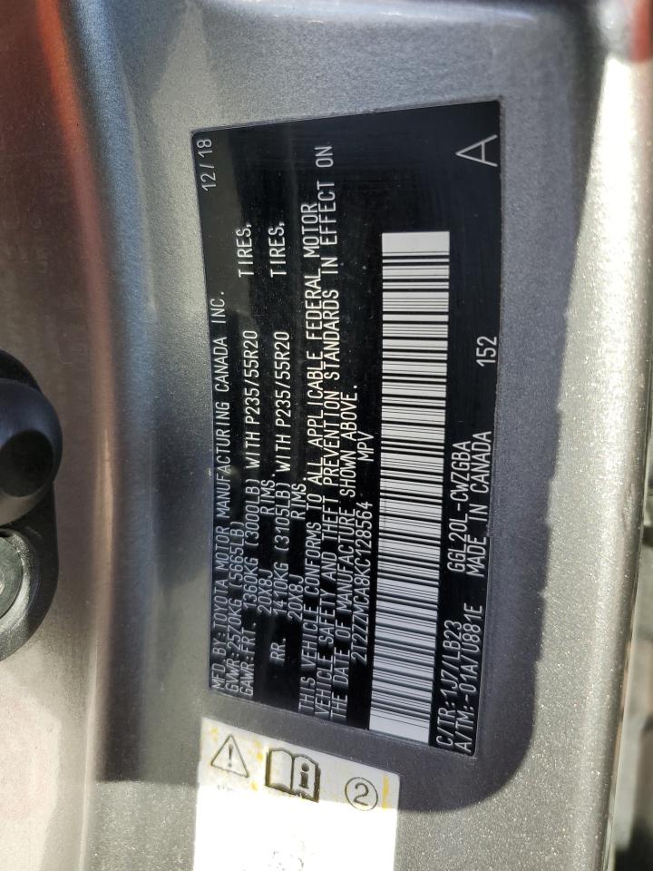 2T2ZZMCA8KC128564 2019 Lexus Rx 350 Base