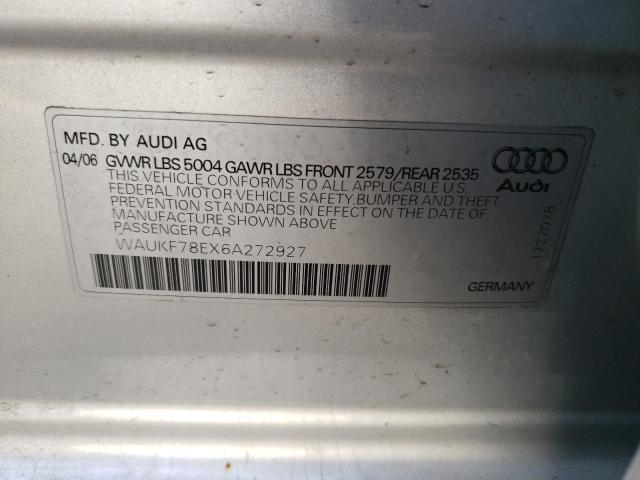 WAUKF78EX6A272927 2006 Audi A4 2.0T Avant Quattro