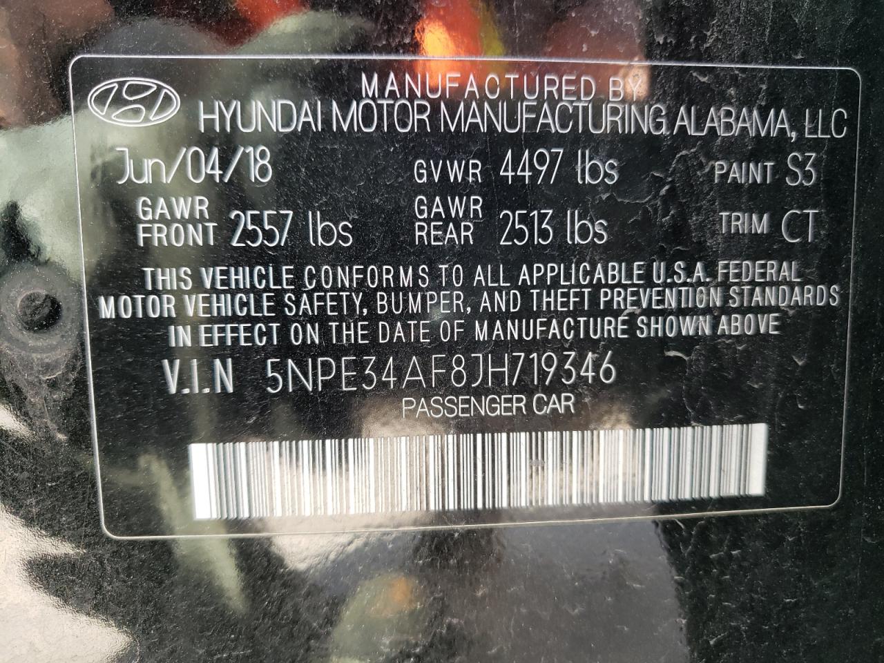 5NPE34AF8JH719346 2018 Hyundai Sonata Sport