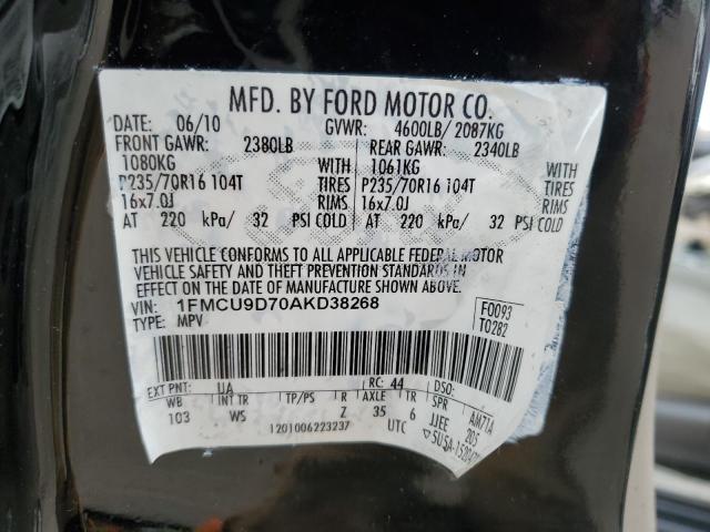 1FMCU9D70AKD38268 2010 Ford Escape Xlt