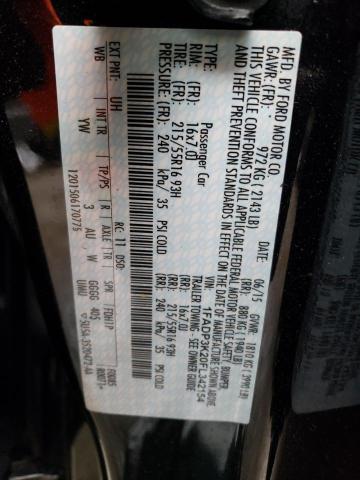 2015 Ford Focus Se VIN: 1FADP3K20FL342154 Lot: 41992414