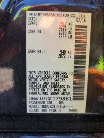 2016 NISSAN ALITMA 1N4AL3AP2GC179861
