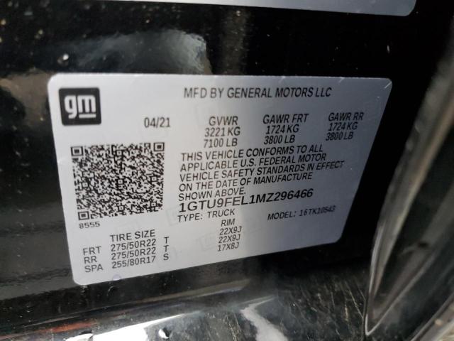 2021 GMC SIERRA K15 1GTU9FEL1MZ296466