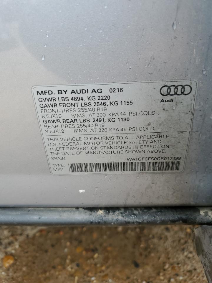 WA1GFCFS0GR017498 2016 Audi Q3 Prestige