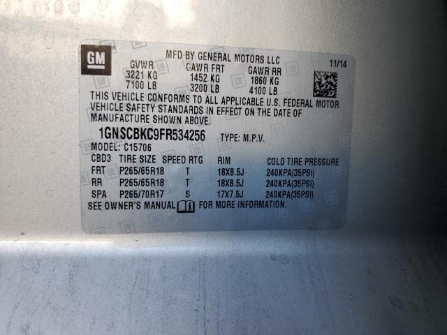 2015 CHEVROLET TAHOE 1GNSCBKC9FR534256