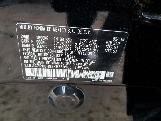 2019 HONDA HR-V TOURI - 3CZRU6H92KM730505