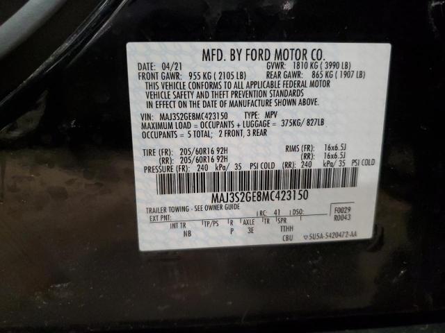 2021 FORD ECOSPORT S MAJ3S2GE8MC423150
