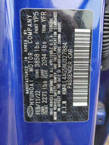 KMHLL4AG5NU327884 2022 Hyundai Elantra Se