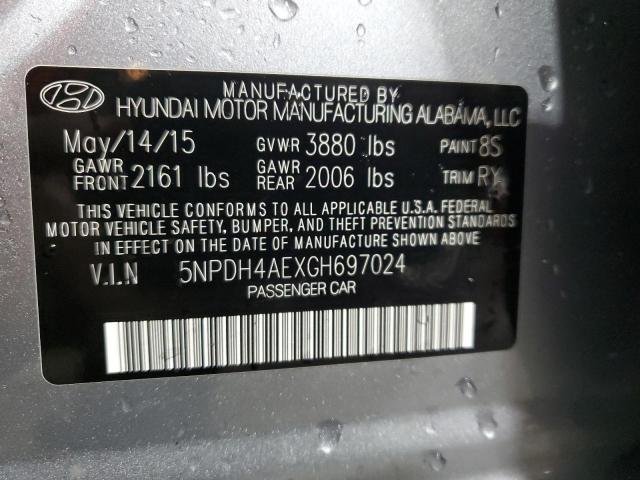 2016 HYUNDAI ELANTRA SE 5NPDH4AEXGH697024