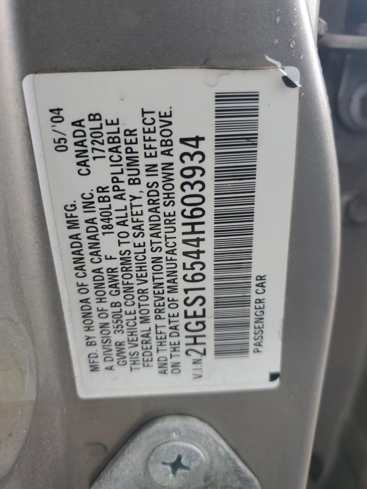 2HGES16544H603934 2004 Honda Civic Lx