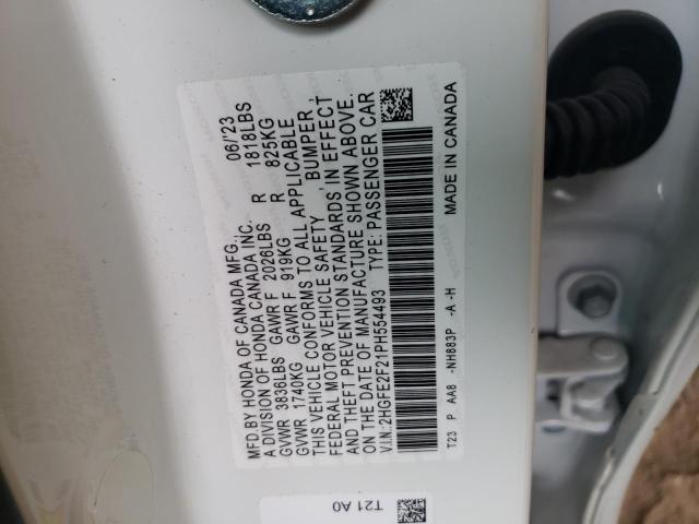2023 HONDA CIVIC LX 2HGFE2F21PH554493
