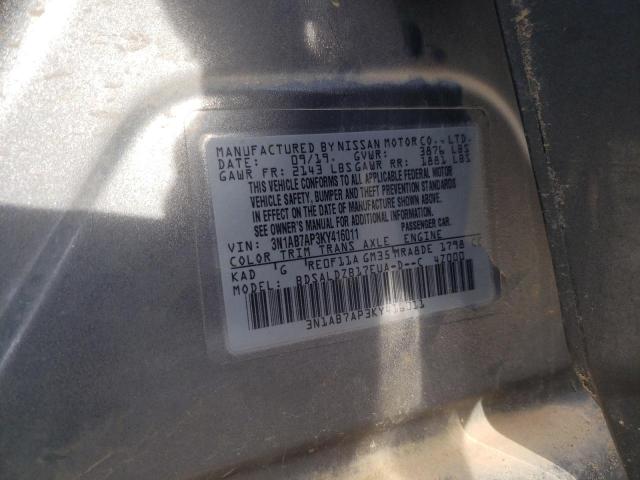 VIN 3N1AB7AP3KY416011 2019 Nissan Sentra, S no.12