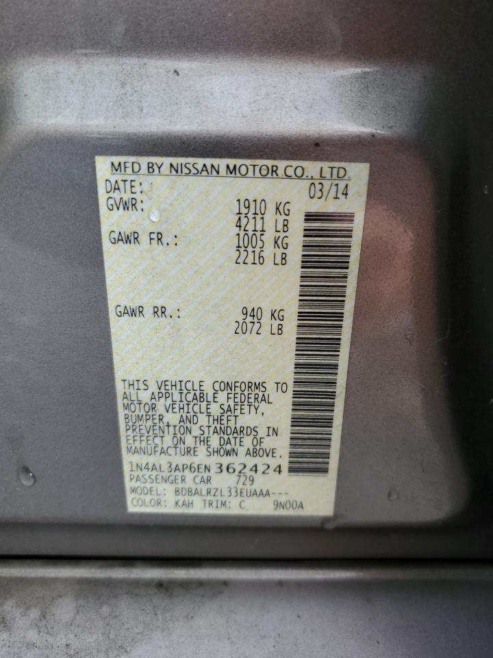 1N4AL3AP6EN362424 2014 Nissan Altima 2.5