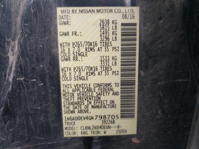 2016 NISSAN FRONTIER S 1N6AD0EV4GN798705