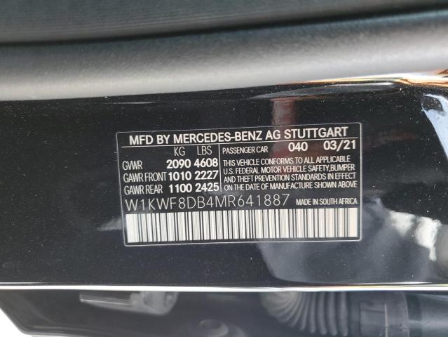 2021 Mercedes-Benz C 300 VIN: W1KWF8DB4MR641887 Lot: 45166024