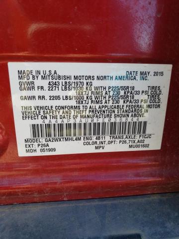 2015 MITSUBISHI OUTLANDER 4A4AP3AU0FE036844