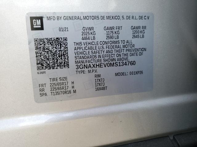2021 CHEVROLET EQUINOX LS 3GNAXHEV0MS134760