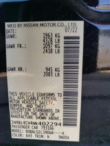 2022 NISSAN ALTIMA SR 1N4BL4CV4NN402294