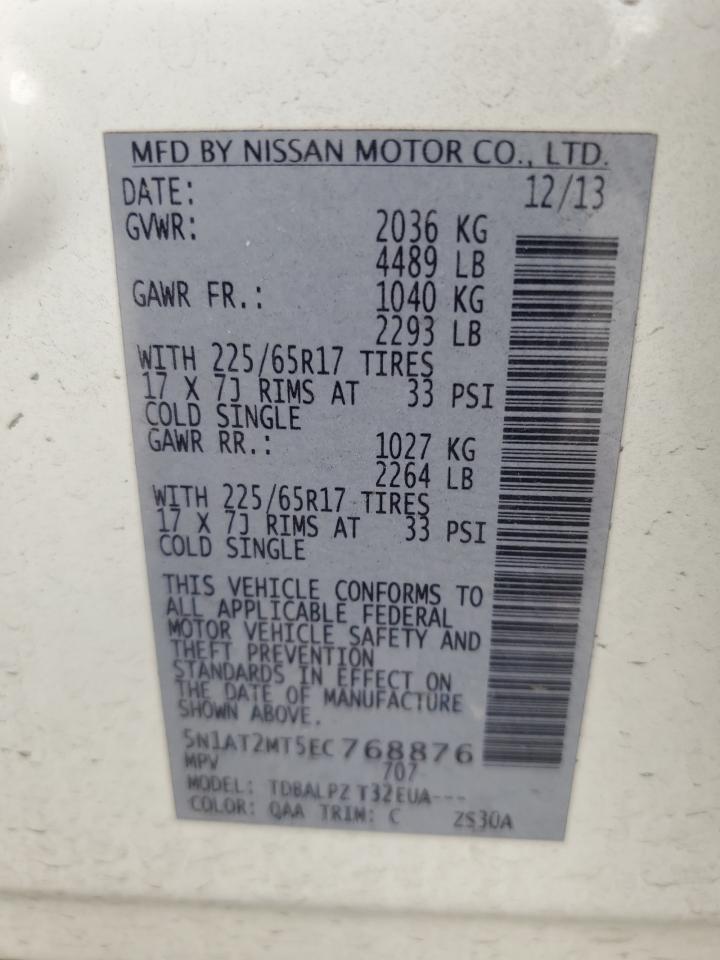 5N1AT2MT5EC768876 2014 Nissan Rogue S