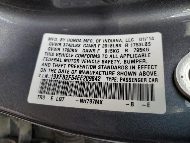 2014 Honda Civic Lx VIN: 19XFB2F54EE209842 Lot: 41414504