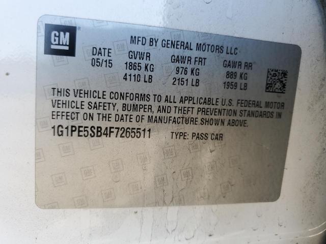 2015 CHEVROLET CRUZE LT 1G1PE5SB4F7265511