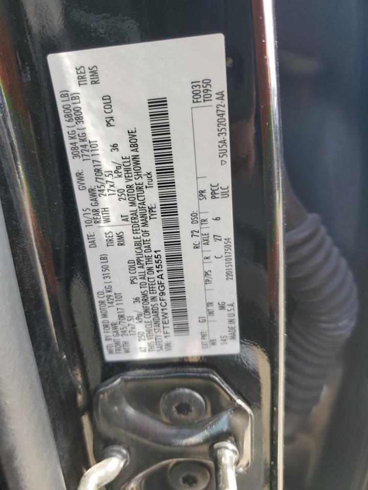 VIN: 1FTEW1CF9GFA15551 2016 FORD F-150