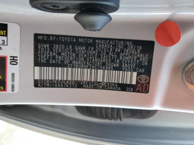 2017 TOYOTA COROLLA L 2T1BURHE2HC746985