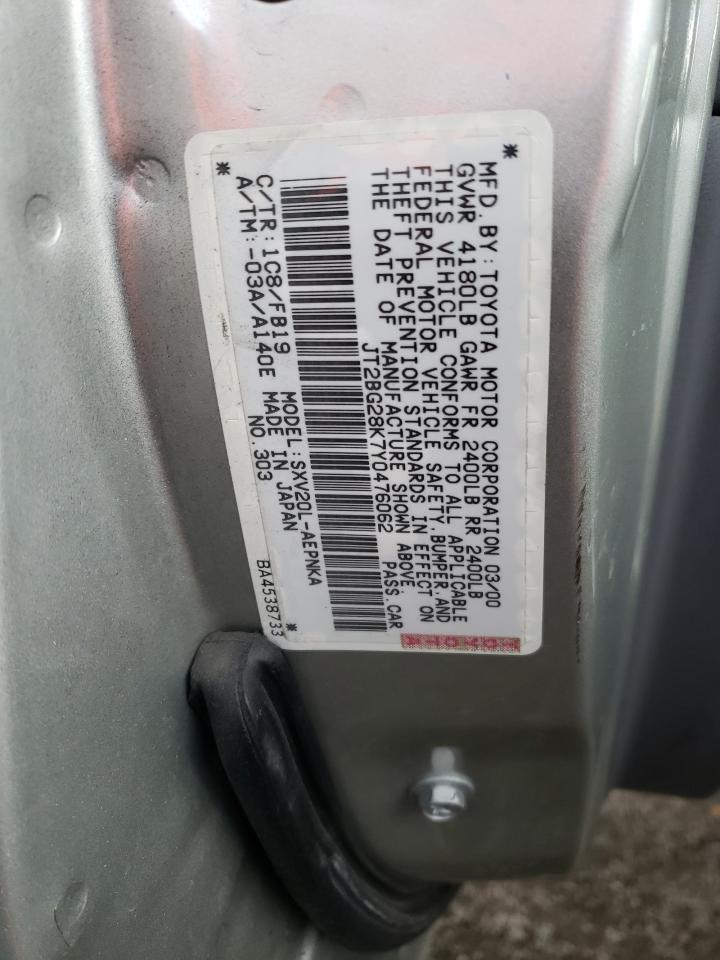 JT2BG28K7Y0476062 2000 Toyota Camry Le