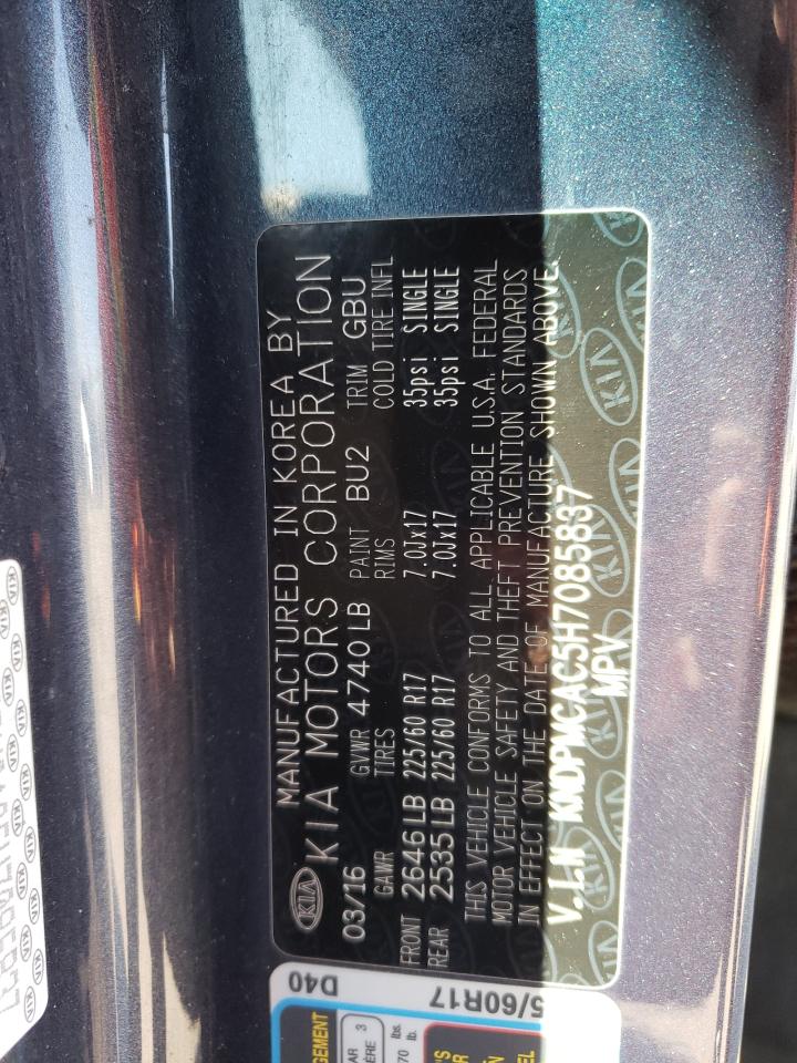 KNDPMCAC5H7085837 2017 Kia Sportage Lx KNDPMCAC5H7085837 2017 Kia Sportage Lx
