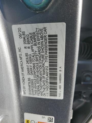 1HGCV2F91LA021312 | 2020 Honda accord touring