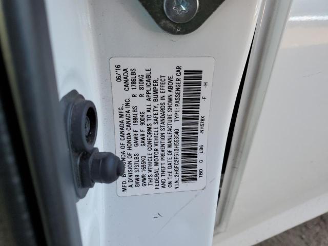 2016 HONDA CIVIC LX 2HGFC2F51GH553540