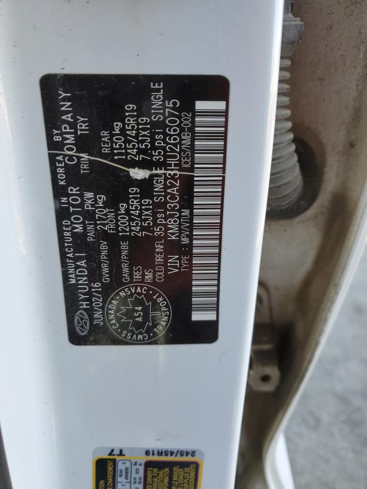 KM8J3CA23HU266075 2017 Hyundai Tucson Limited