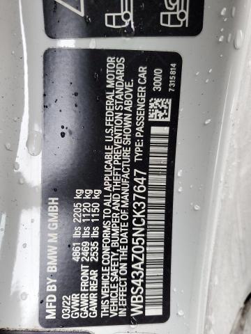 2022 BMW M4 COMPETI - WBS43AZ05NCK37647