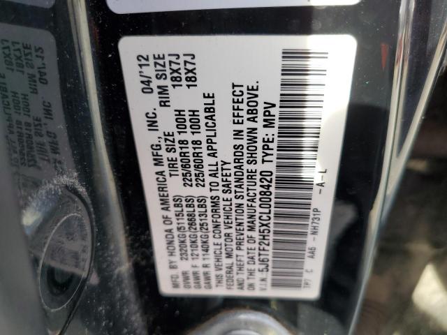 2012 Honda Crosstour Exl VIN: 5J6TF2H5XCL008420 Lot: 41722894