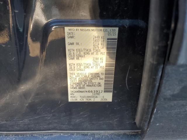 2015 NISSAN XTERRA X 5N1AN0NWXFN663912