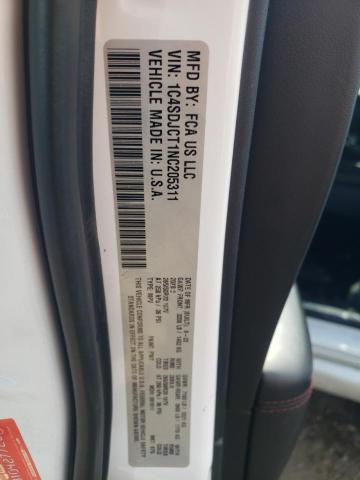 2022 Dodge Durango R/T VIN: 1C4SDJCT1NC205311 Lot: 44237124