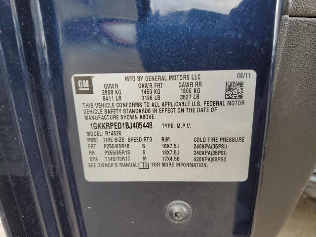 2011 GMC Acadia Sle VIN: 1GKKRPED1BJ405448 Lot: 37963644