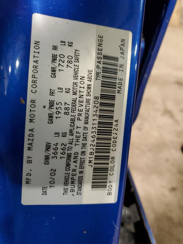 JM1BJ246331134208 2003 Mazda Protege Pr5