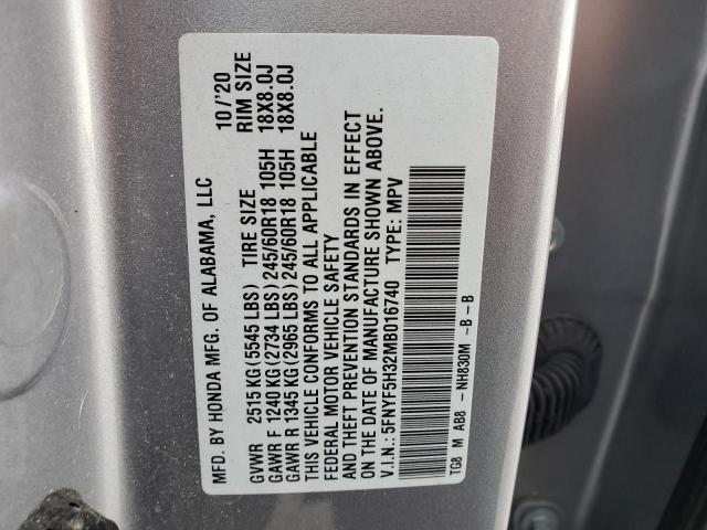 2021 HONDA PILOT EX 5FNYF5H32MB016740