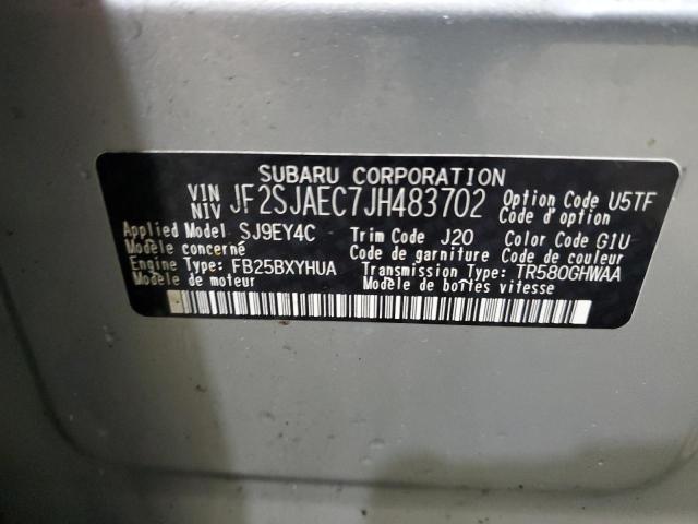 2018 SUBARU FORESTER 2 - JF2SJAEC7JH483702